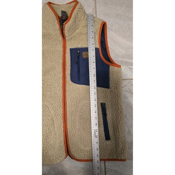 Eddie Bauer Vest Womens Medium Tan Rangefinder Sherpa Deep Pile Fleece Full Zip - Picture 8 of 10